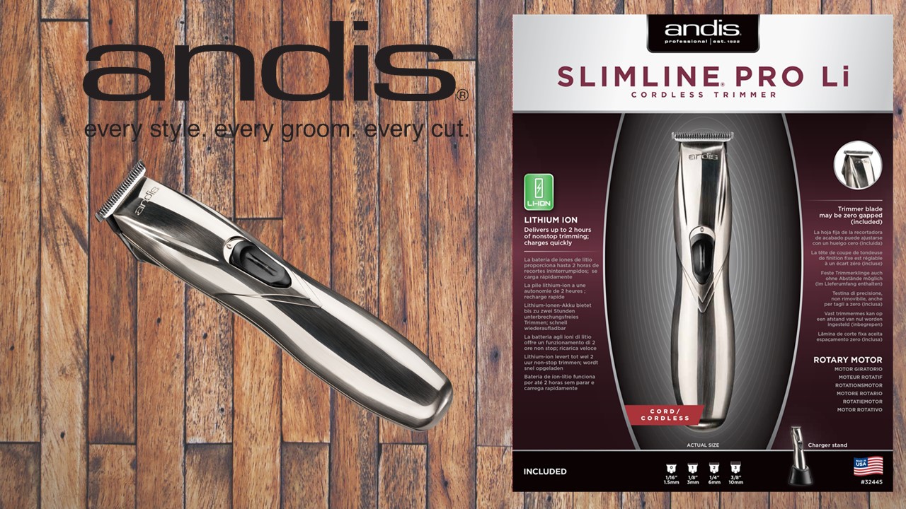 Andis Slimline® Pro Li Chrome T-Blade Trimmer vezeték nélküli kontúrvágó (EU)